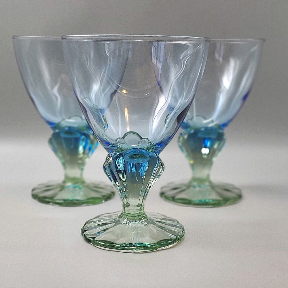 Champagne/Tall Desert Glass, Blown Glass Bahai Collection ,Bormoili Rocco, Italy